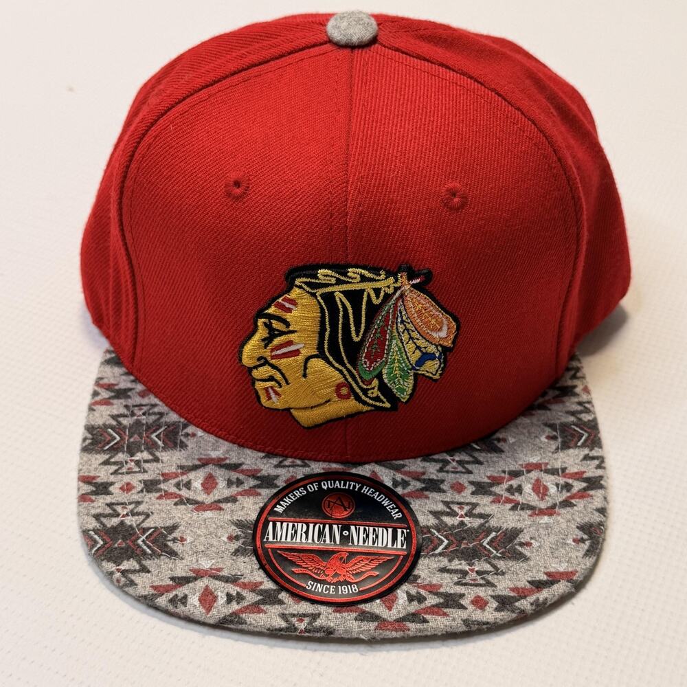 Chicago Blackhawks Hat Cap Strap Back Mens One Size NHL Hockey American Needle